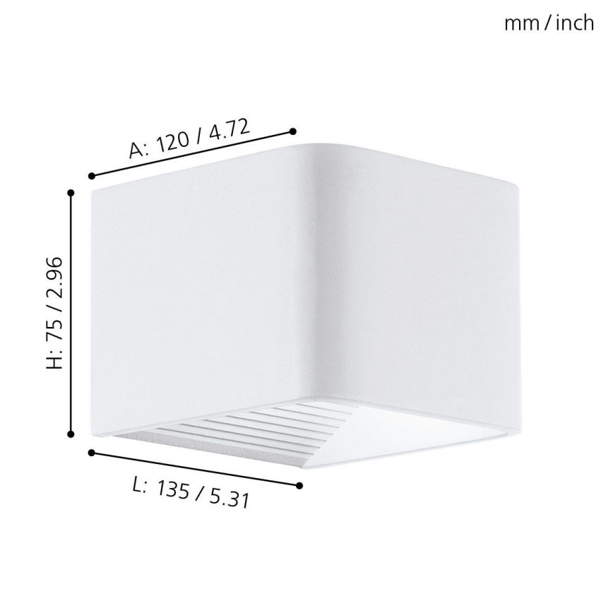 Eglo 65043 - Вуличний світлодіодний настінний світильник DONINNI PRO LED/5W/230V IP44 білий