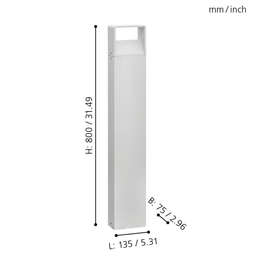 Eglo 65085 - Вулична світлодіодна лампа DONINNI PRO LED/5W/230V 3000K 80 см IP44 білий