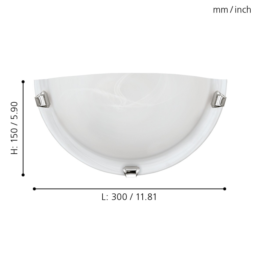 Eglo - Настінний світильник 1xE27/60W/230V алебастрове скло