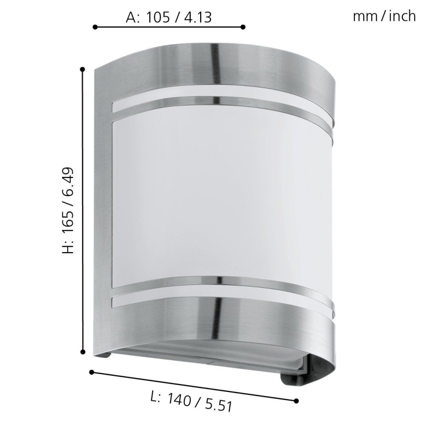 Eglo 74009 - Вуличний настінний світильник ROSADA 1xE27/40W/230V IP44