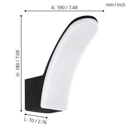 Eglo 74021 - Вуличний світлодіодний настінний світильник LACONELLA LED/11,5W/230V 4000K IP44