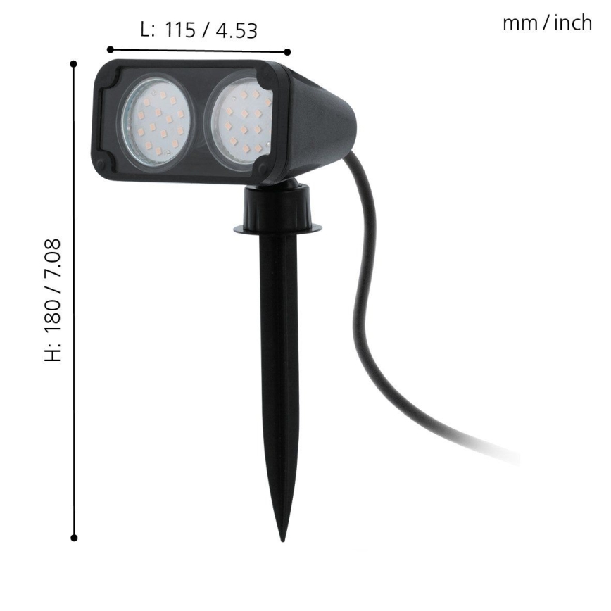 Eglo 75315 - Светодиодная уличная лампа NEMA 2xGU10/2,8W/230V 3000K IP44