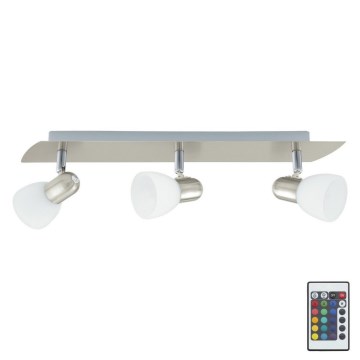 Eglo 75375 - Светодиодный точечный RGB-светильник с регулированием яркости ENEA-C 3xE14/4W/230V + дистанционное управление