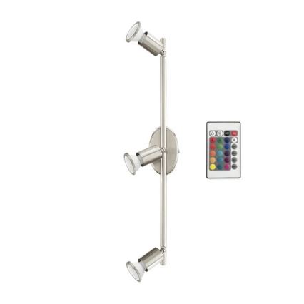 Eglo 75385 - LED RGB Точковий світильник з регулюванням яскравості BUZZ-C 3xGU10/4W/230V + пульт дистанційного керування