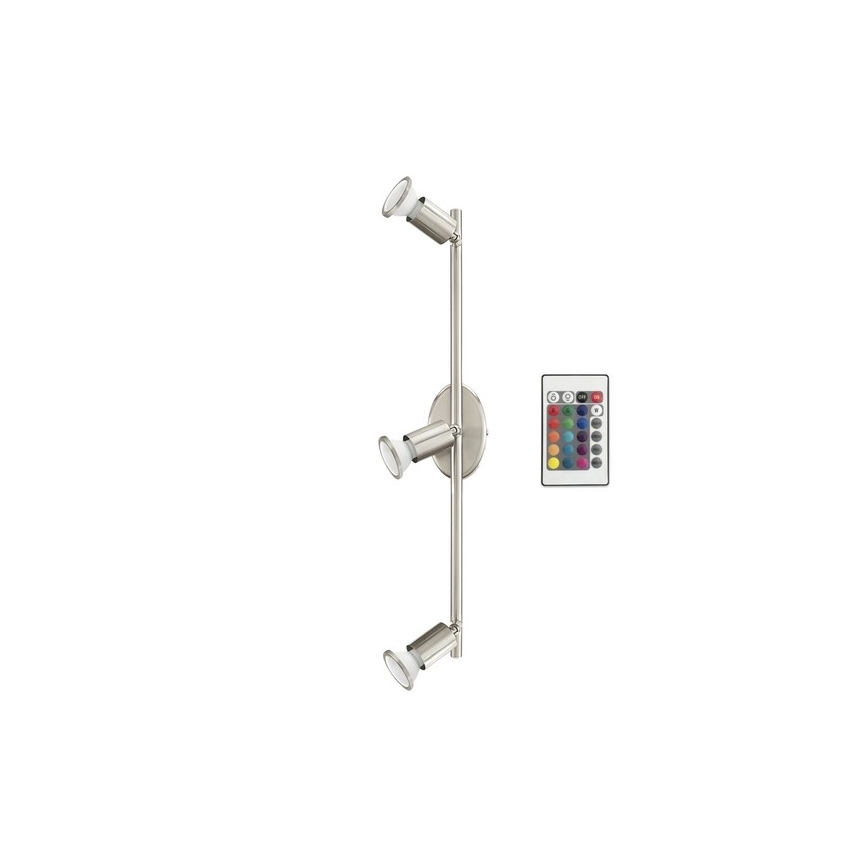 Eglo 75385 - LED RGB Точковий світильник з регулюванням яскравості BUZZ-C 3xGU10/4W/230V + пульт дистанційного керування