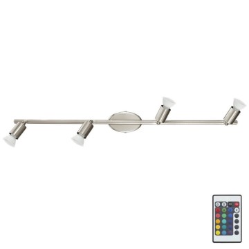Eglo 75386 - LED RGB Точковий світильник з регулюванням яскравості BUZZ-C 4xGU10/4W/230V + пульт дистанційного керування