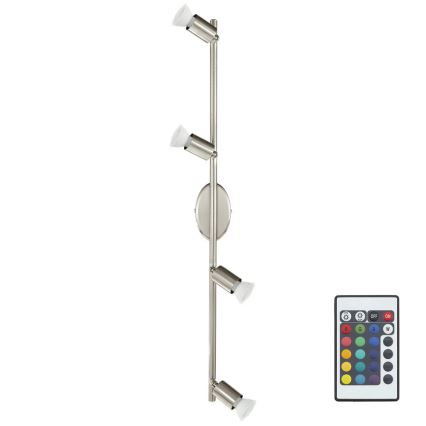 Eglo 75386 - LED RGB Точковий світильник з регулюванням яскравості BUZZ-C 4xGU10/4W/230V + пульт дистанційного керування
