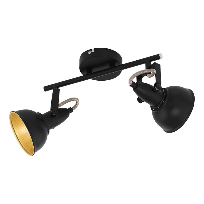 Eglo 75512 - Точечный светильник THORNTON 2xE14/28W/230V черный/золотой