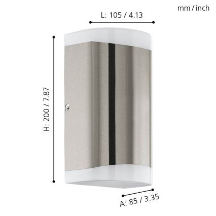 Eglo - Вуличний світлодіодний настінний світильник 2xGU10/4,6W/230V IP44