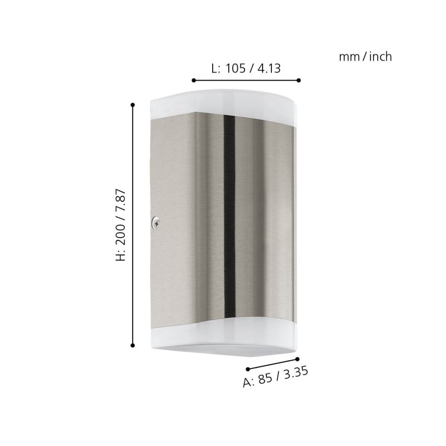 Eglo - Вуличний світлодіодний настінний світильник 2xGU10/4,6W/230V IP44