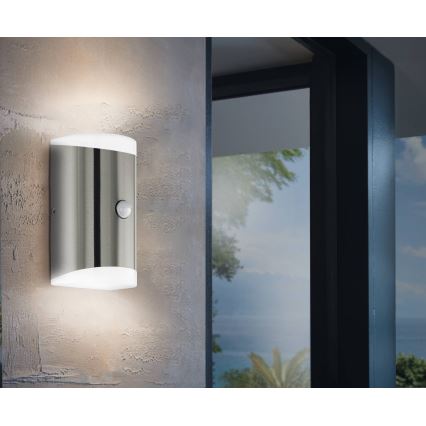 Eglo - Уличный светодиодный настенный светильник с датчиком 2xGU10/4,6W/230V IP44