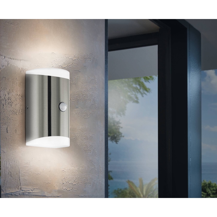 Eglo - Уличный светодиодный настенный светильник с датчиком 2xGU10/4,6W/230V IP44