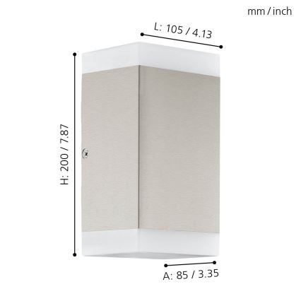 Eglo - LED Зовнішній настінний світильник 2xGU10/4,6W/230V IP44