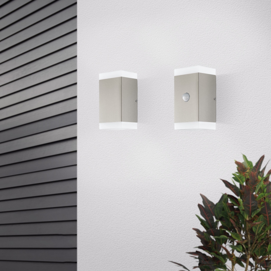 Eglo - Уличный светодиодный настенный светильник с датчиком 2xGU10/4,6W/230V IP44
