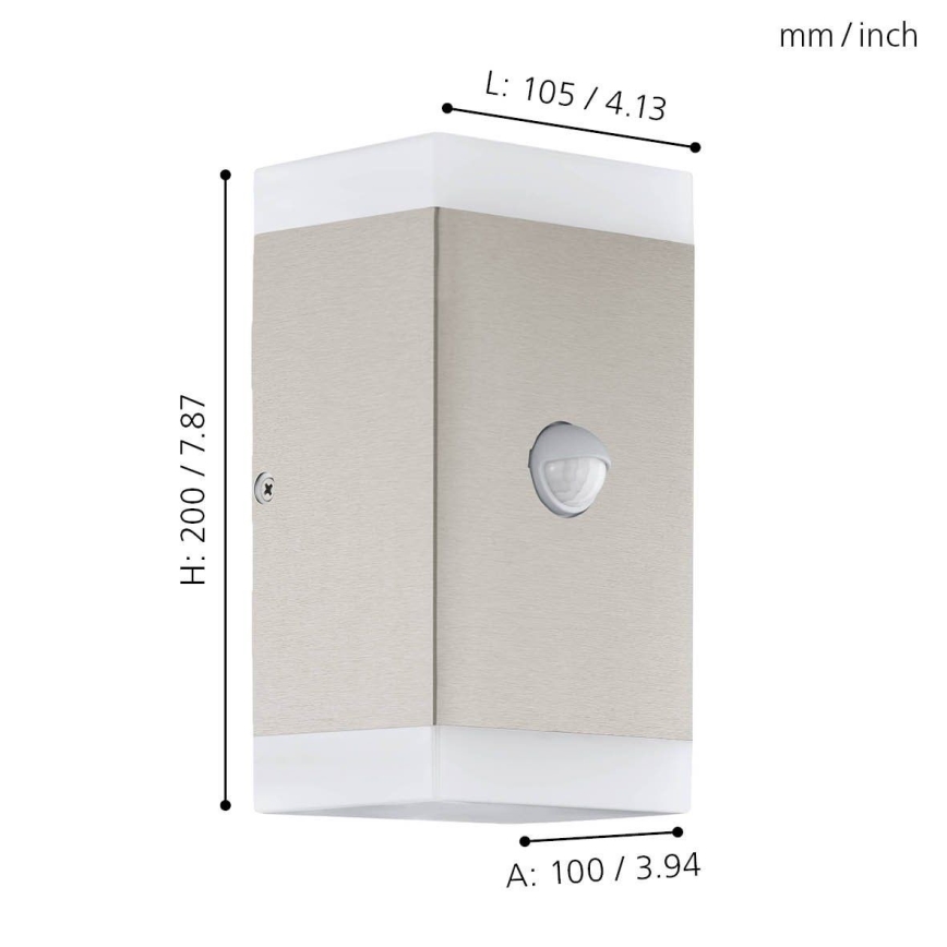 Eglo - Уличный светодиодный настенный светильник с датчиком 2xGU10/4,6W/230V IP44