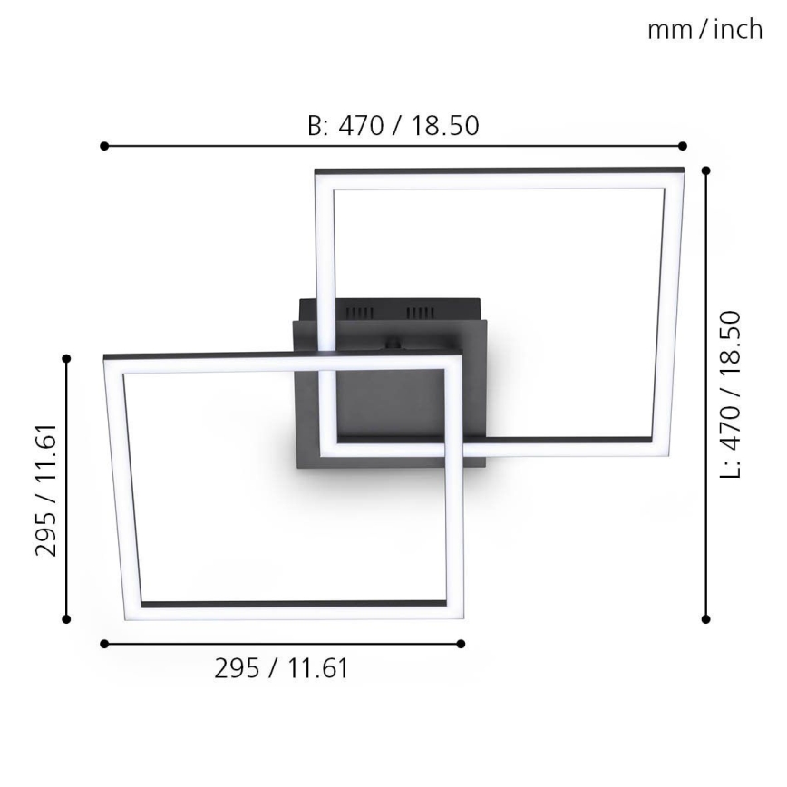 Eglo - Пристельова LED люстра з регулюванням яскравості LED/28W/230V 3000-6500K + дистанційне керування