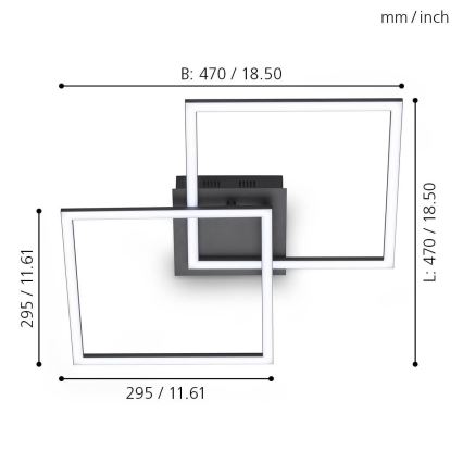 Eglo - Светодиодная припотолочная люстра с регулированием яркости LED/28W/230V 3000-6500K + дистанционное управление