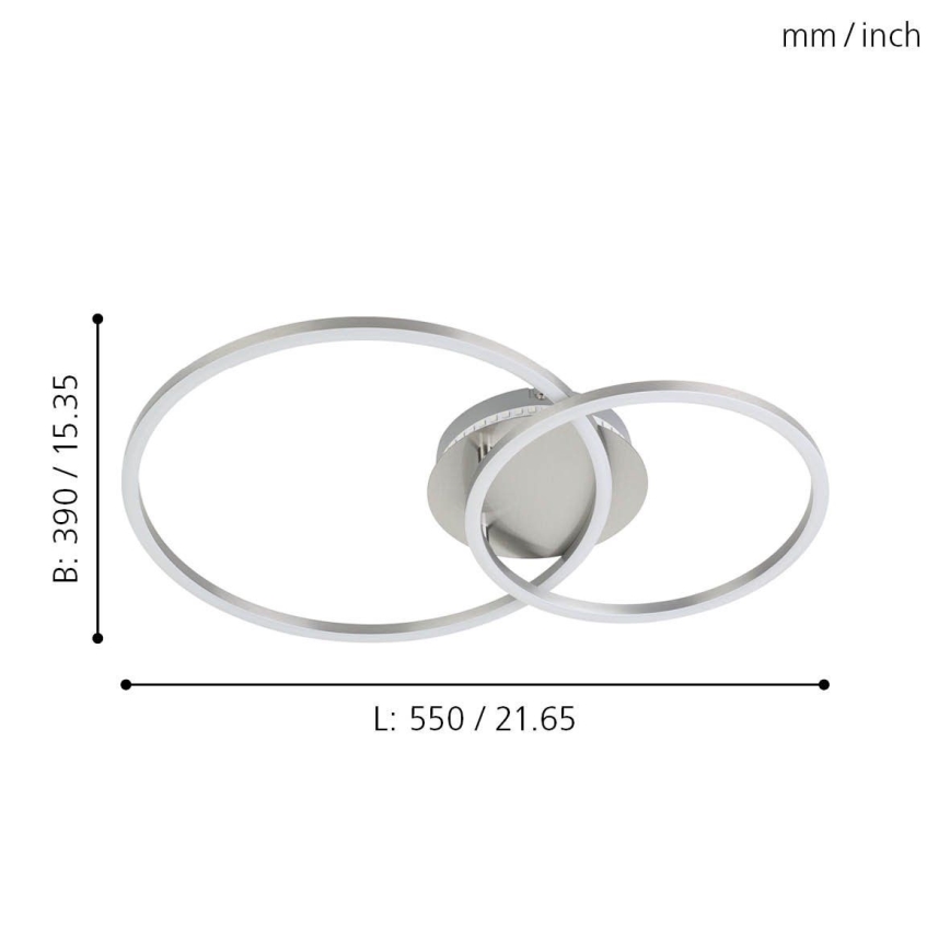 Eglo - Светодиодная припотолочная RGB-люстра с регулированием яркости LED/21,5W/230V 3000-6500K + дистанционное управление