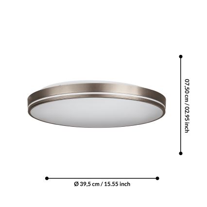 Eglo - Светодиодный потолочный светильник с регулированием яркости LED/22W/230V 3000-6500K + дистанционное управление