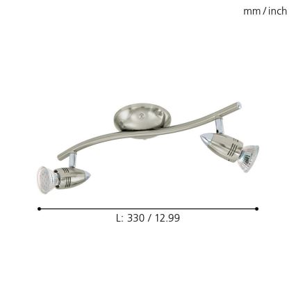 Eglo 78023 - Світлодіодний точковий світильник MAGNUM 2xGU10/3W/230V 3000K матовий хром