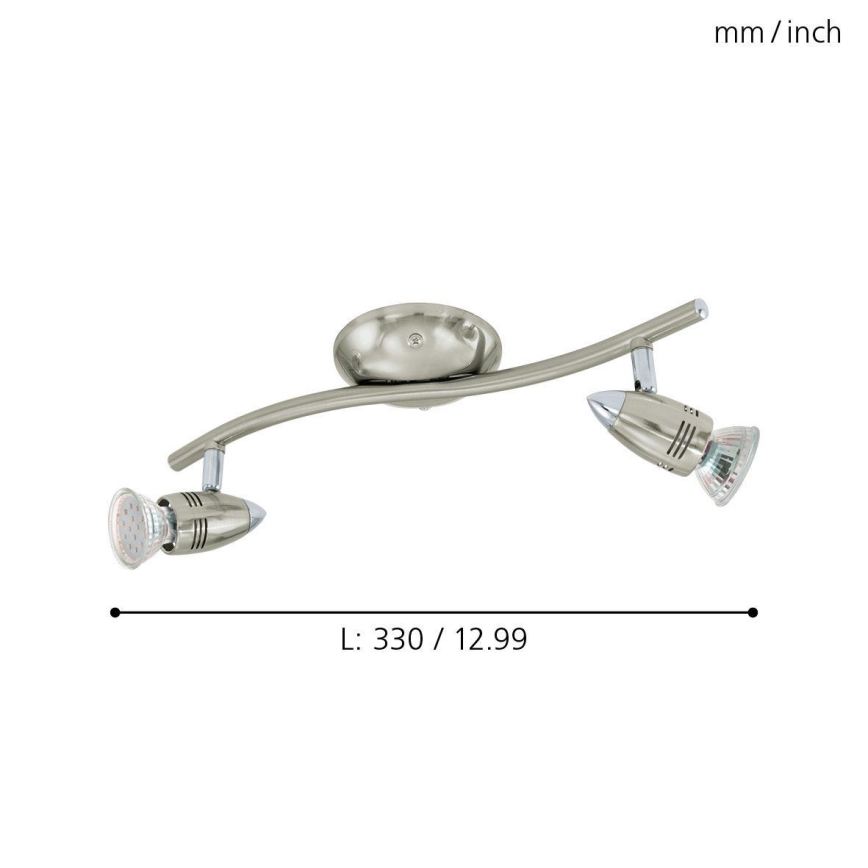 Eglo 78023 - Світлодіодний точковий світильник MAGNUM 2xGU10/3W/230V 3000K матовий хром