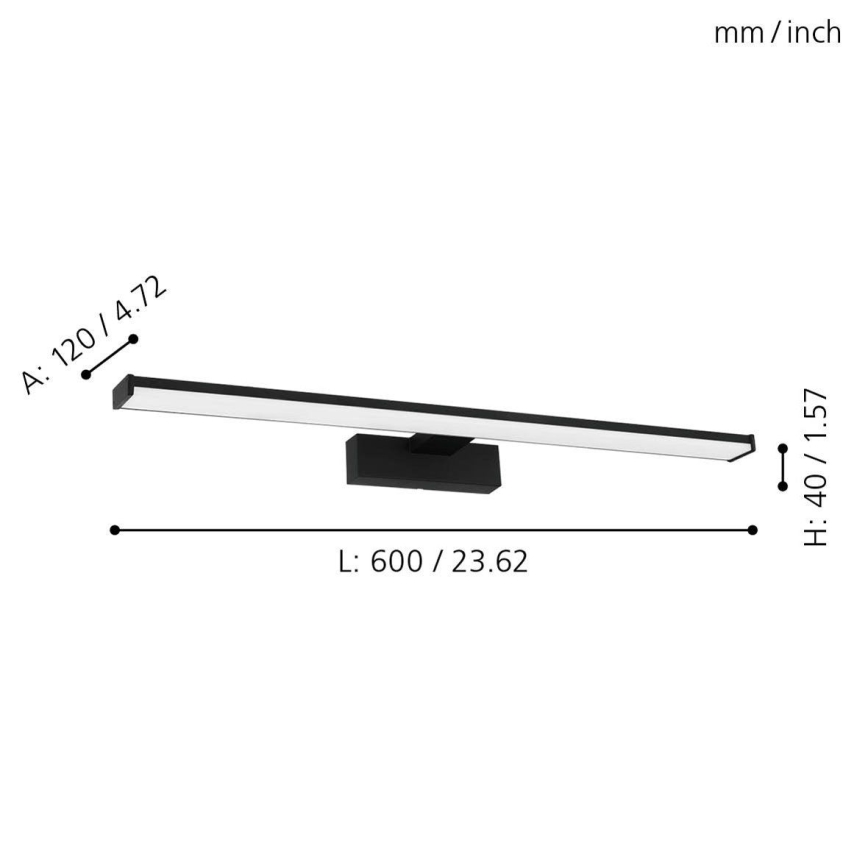 Eglo 780431 - LED Підсвітка для дзеркала для ванної BETETA LED/11W/230V 60 см IP44 чорний