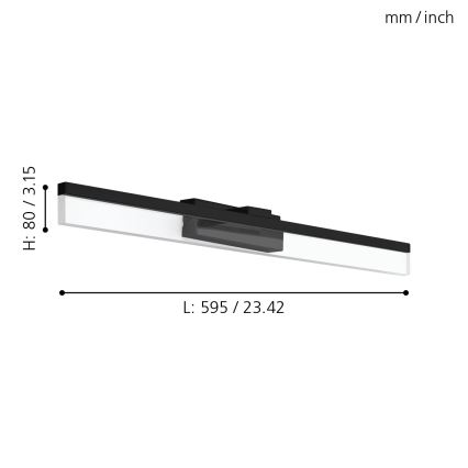 Eglo 780432 - LED Підсвітка для дзеркала для ванної YANGUAS LED/11W/230V 3000K 59,5 см IP44