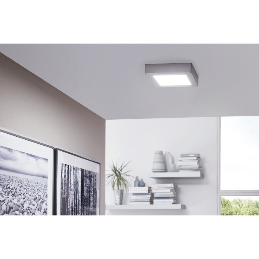 Eglo 78215 - LED-стельовий світильник FUEVA LED/10,9 Вт/230 В 17x17 см матовий хром