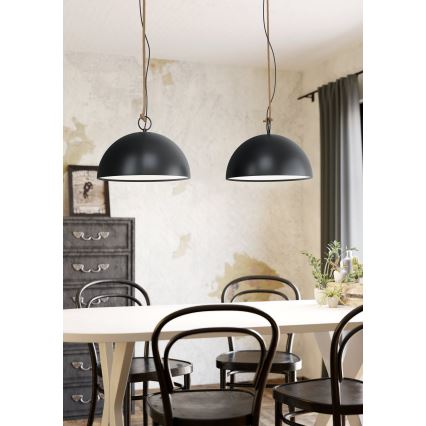 Eglo 78444 - Подвесная люстра HODSOLL 2xE27/40W/230V черный/коричневый