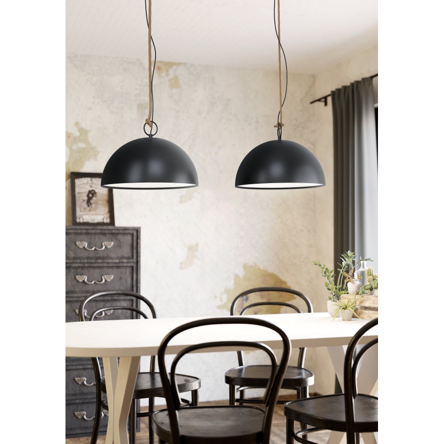 Eglo 78444 - Подвесная люстра HODSOLL 2xE27/40W/230V черный/коричневый