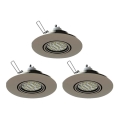 Eglo 78705 - НАБОР 3x Светодиодный встроенный светильник PENETO 1xGU10/3,3W/230V матовый хром