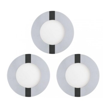 Eglo 78733 - НАБІР 3x Вбудований стельовий LED світильник для ванної FUEVA 1xLED/2,7W/230V IP44