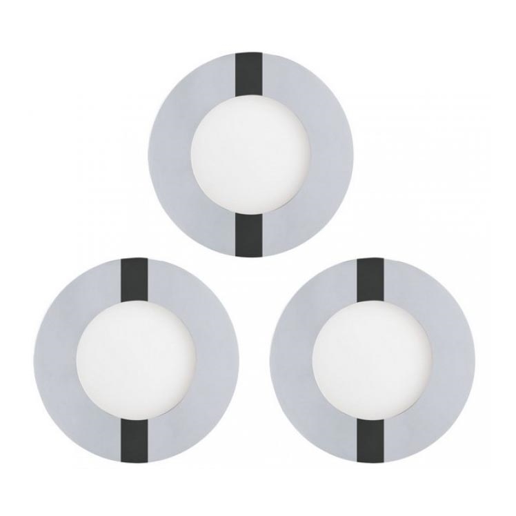 Eglo 78733 - НАБІР 3x Вбудований стельовий LED світильник для ванної FUEVA 1xLED/2,7W/230V IP44