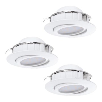 Eglo 78755 - НАБІР 3x Світлодіодний вбудований світильник PINEDA 1xLED/6W/230V 3000K білий