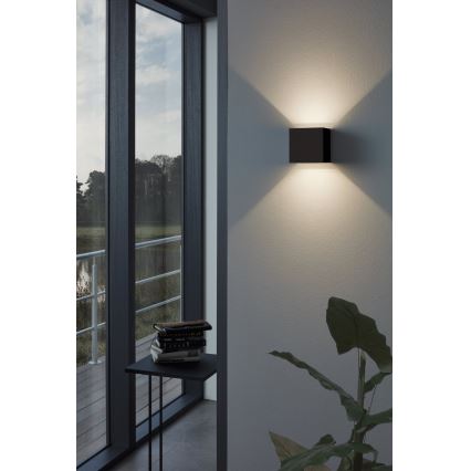 Eglo 79215 - Вуличний світлодіодний настінний світильник CALPINO 2xLED/3,3W/230V 3000K IP54 чорний