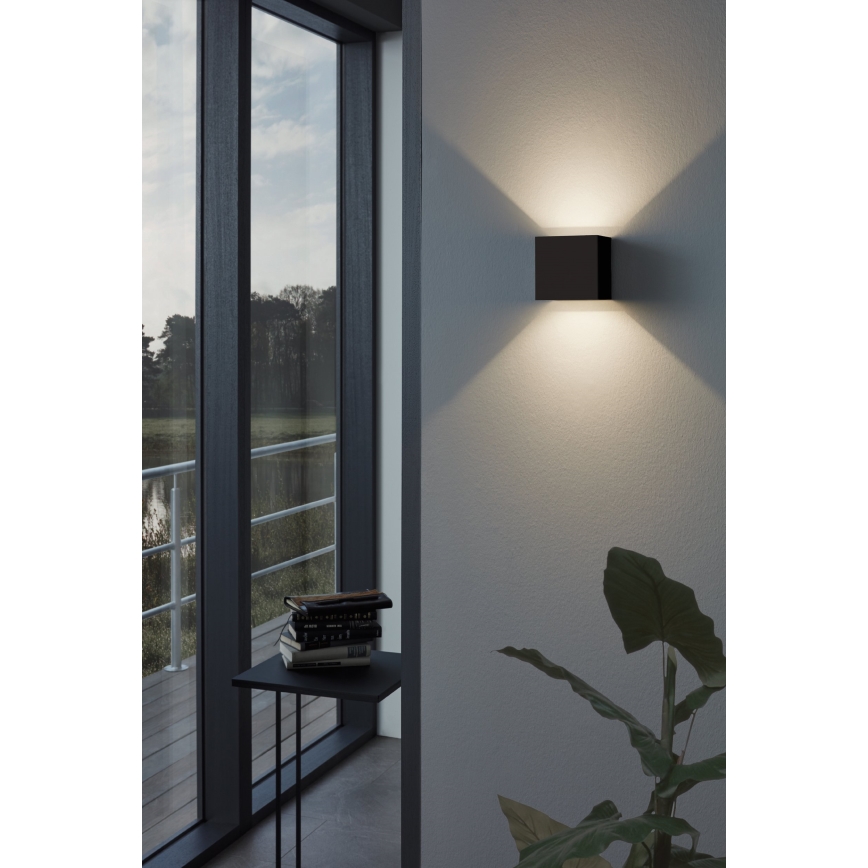 Eglo 79215 - Вуличний світлодіодний настінний світильник CALPINO 2xLED/3,3W/230V 3000K IP54 чорний
