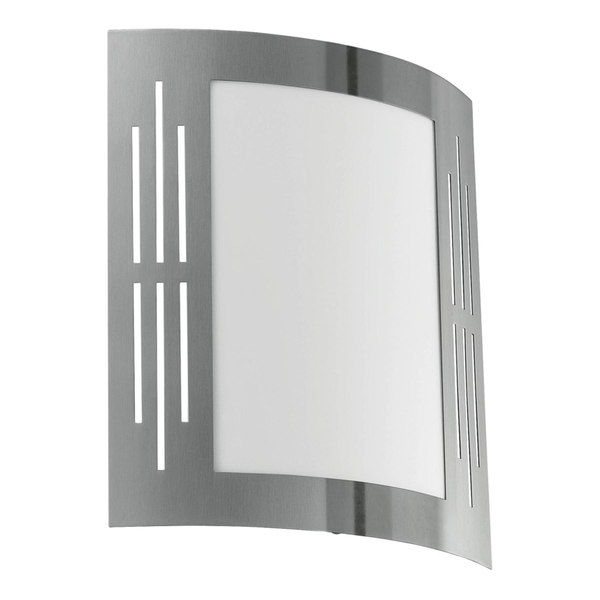 Eglo 79282 - Вуличний настінний світильник CITY 1xE27/60W/230V глянцевий хром IP44
