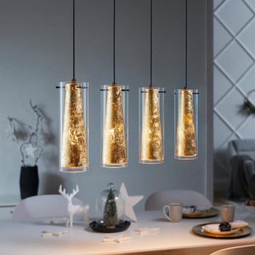 Eglo 79344 - Підвісна люстра PINTO GOLD 4xE27/40W/230V золотий