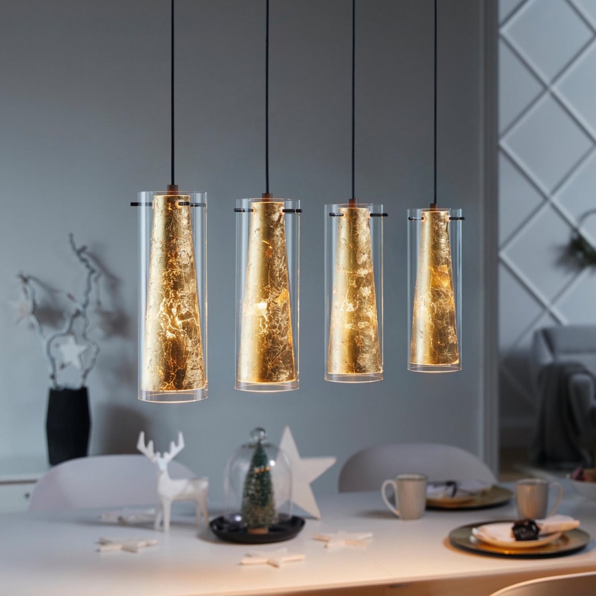 Eglo 79344 - Подвесная люстра PINTO GOLD 4xE27/40W/230V золотистый