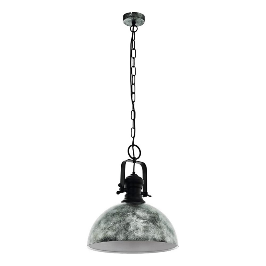 Eglo 79415 - Подвесная люстра на цепи SADDINGTON 1xE27/60W/230V, серая