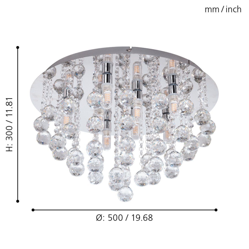 Eglo 79516 - Светодиодный потолочный светильник для ванной комнаты MONTEPRANDONE 8xG9/3W/230V IP44 блестящий хром