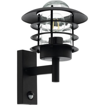 Eglo 79555 - Вуличний настінний світильник з датчиком ZAMALENA 1xE27/60W/230V IP44