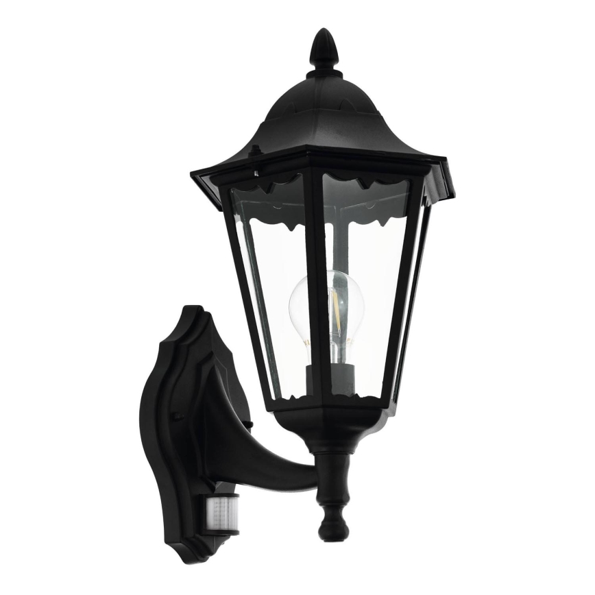 Eglo 79556 - Уличный настенный светильник с датчиком SANTA LUCIA 1xE27/60W/230V IP44 черный