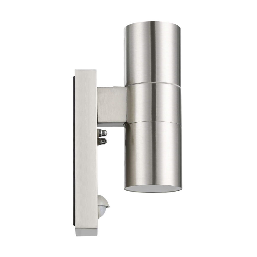 Eglo 79594- LED Вуличний настінний світильник з датчиком ARAPONGAS 2xGU10/2,8W/230V IP44 матовий хром