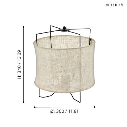 Eglo 79645 - Настільна лампа BRIDEKIRK 1xE27/40W/230V бежевого кольору