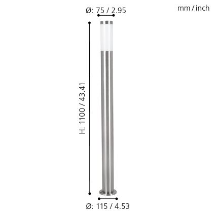 EGLO - Уличная лампа 1xE27/15W/230V IP65