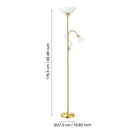 EGLO - Торшер 1xE27/60W + 1xE14/25W золотистий
