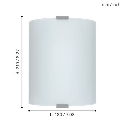 EGLO - Стельовий настінний світильник 1xE27/60W білий