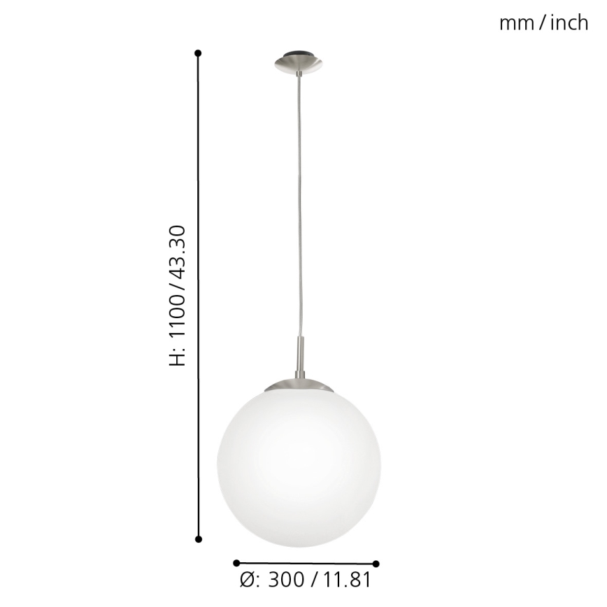 EGLO - Подвесная люстра 1xE27/60W/230V диаметр 30 cm белая