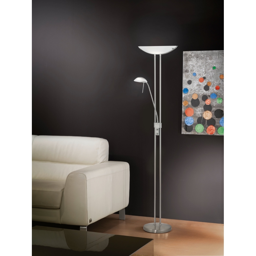 EGLO - Торшер с регулированием яркости BAYA 1xR7s/230W+1xG9/33W матовый хром